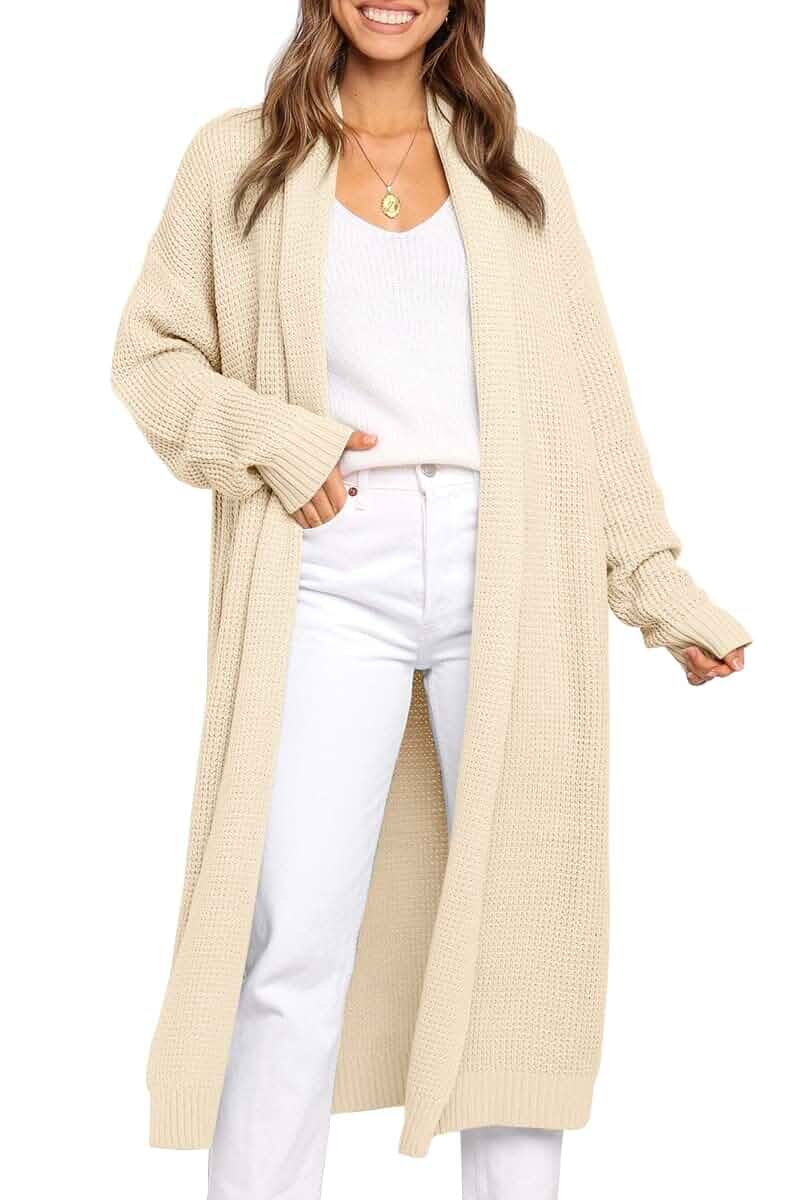 LILLUSORY Long Cardigan Sweaters Women Fall Oversized Coat Open Front Cozy Chunky Knit Winter Blazer Sweater Jacket Outwear Outfits Clothes