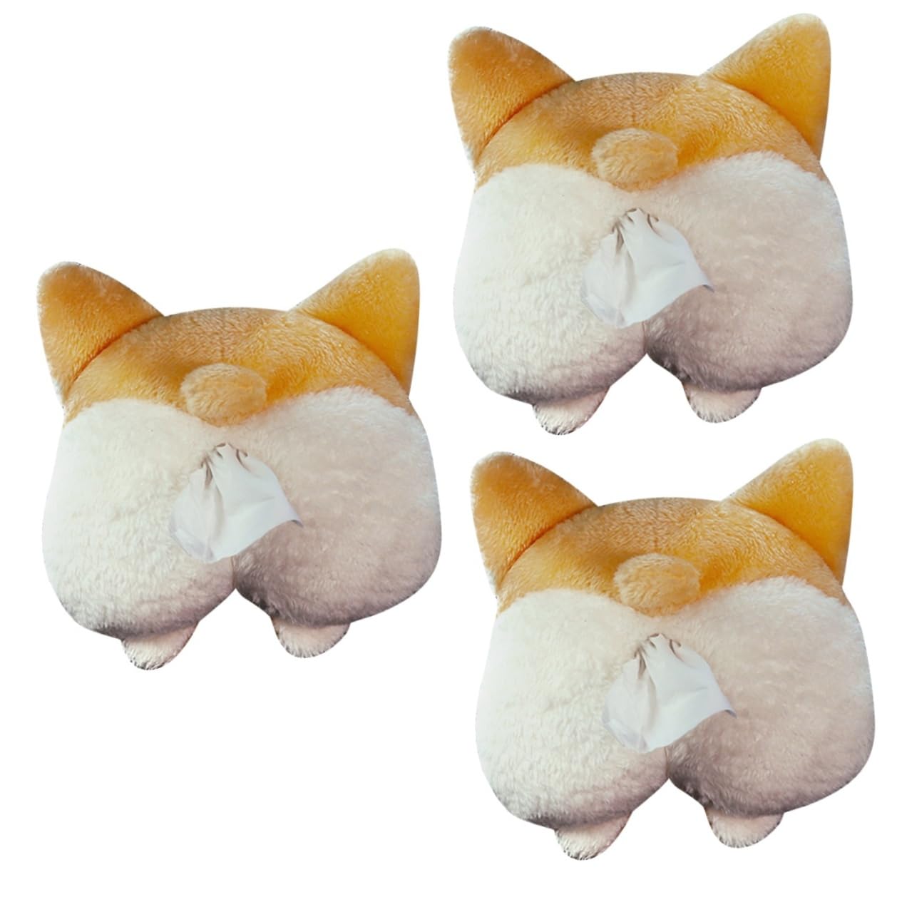 3pcs Tissue Holders Decorative Corgi Gifts Cute Stuff Sun Visor Napkin Holder Vanity Tissue Container Tissue Dispenser Kawaii Decor Make up Organizers Bag Paper Bag Car