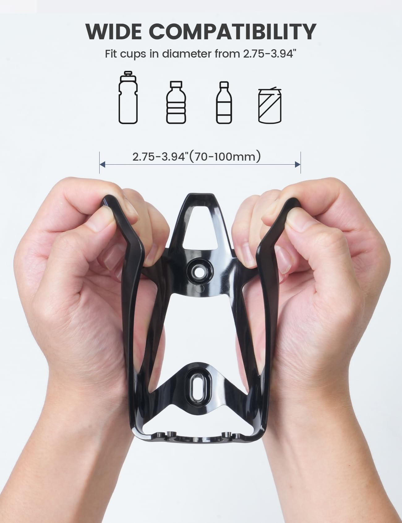 Lamicall Bike Water Bottle Holder - 1.2 Oz Ultralight & Sturdy Bike Cup Holder, Bicycle Drink Cage, Cycling Bike Water Bottle Cage with Screw Tool, for 2.75-3.94" Diameter Bottles - Image 3