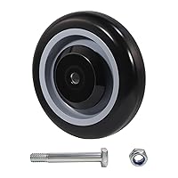 Vista 8 de Ruedas de Repuesto de 5" para Carrito, Ruedas de Carrito de Compras de Poliuretano con Eje de 5/16", Cada Rueda Soporta 350 libras