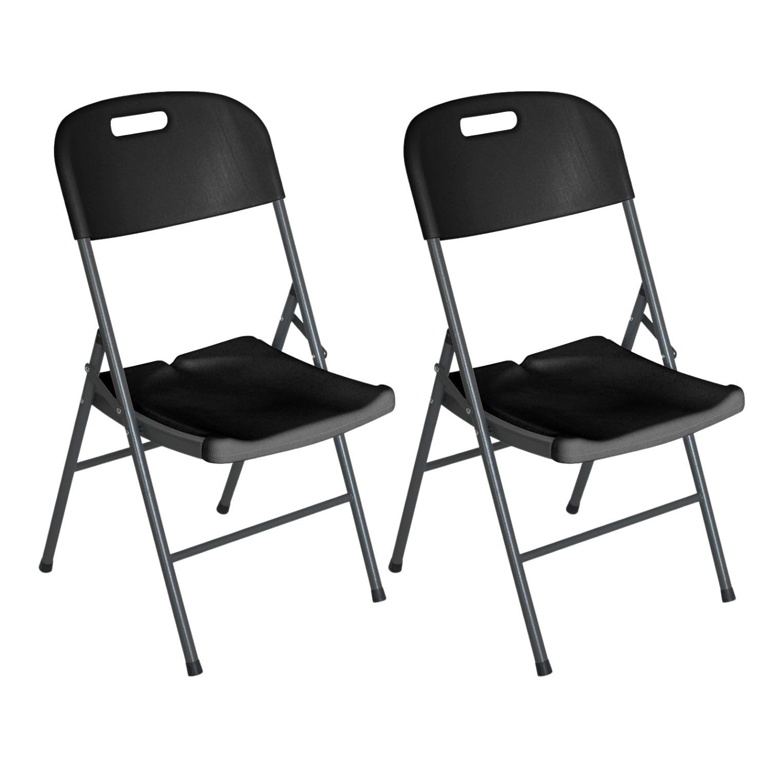 THINIA HOME Pack of 2 Folding Chairs with Handle 47 x 58 x 87 cm