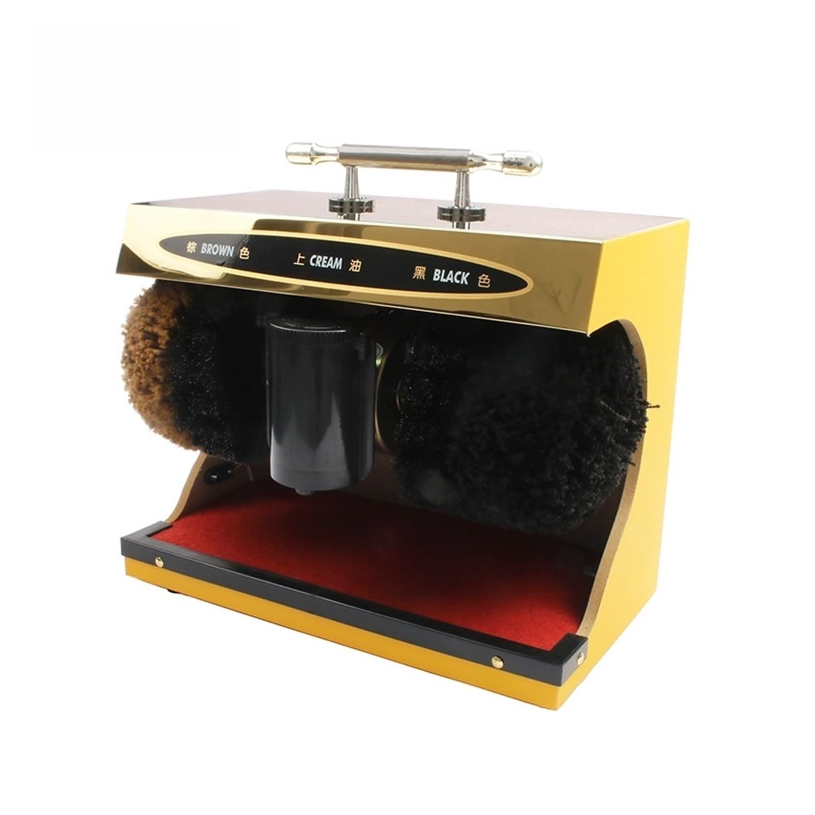 Limpiador de zapatos eléctrico, cepillo pulidor de zapatos for el cuidado de la suela, pulido automático, máquina de limpieza con brillo de cuero(Hard brush Black)