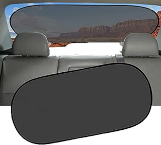 Car Sun Shade, UV Protection Folding Auto Rear Window Sunshade, 39 x 20 Inch Universal Mesh Back Window Visor with Suction Cups for Children