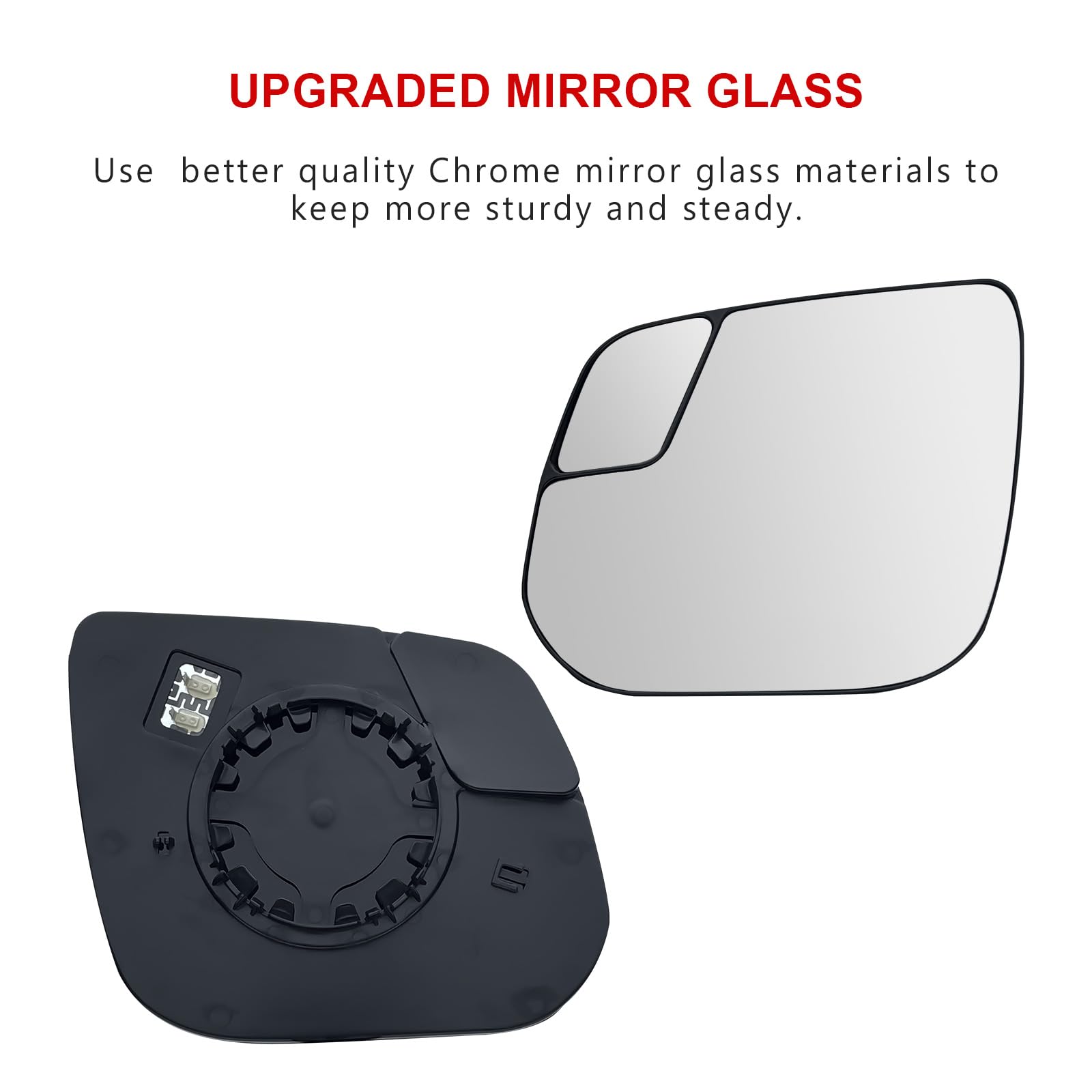 New Replacement Mirror Glass with Full Size Adhesive for CHEVROLET COLORADO GMC CANYON Driver Side View Left LH, Exterior Mirror Replacement Glass - Canada