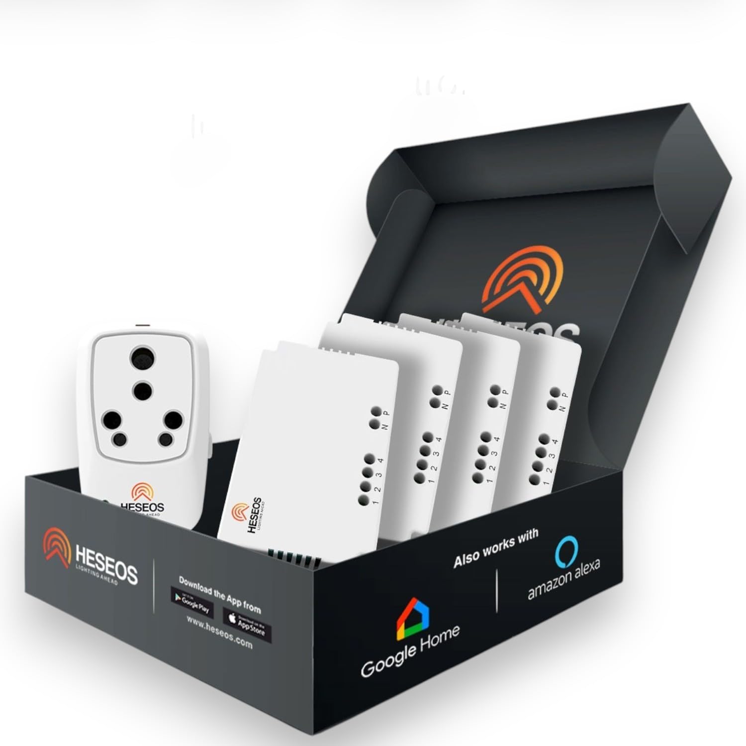 Heseos 4 Node Smart Switch Retrofit Kit with 4 Retrofit and1 Smart Plug with WiFi Communication Made in India with Voice Command, siri control, Alexa, and Google Homes (4 Node)-image-21