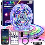 RGBIC LED Strip 10m, Cozylady Bluetooth LED Streifen mit Fernbedienung, DIY Segmentcontrol, Musik Sync, Benutzerdefinierter Modus, Steuerbar via App, Dreamcolor LED Band 24V für Zuhause Schlafzimmer