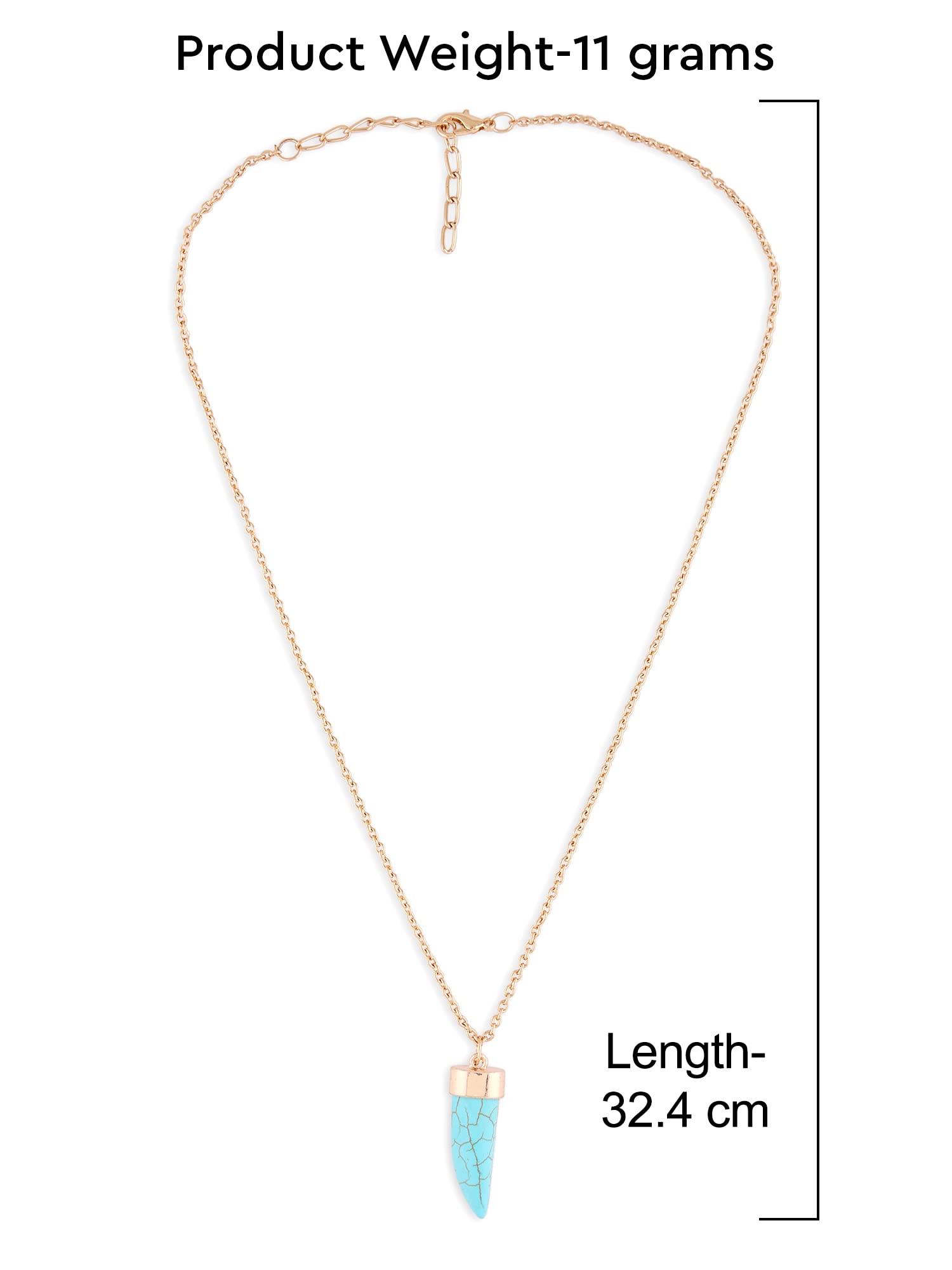 Women's Turquoise Contemporary Horn Pendant & Chain