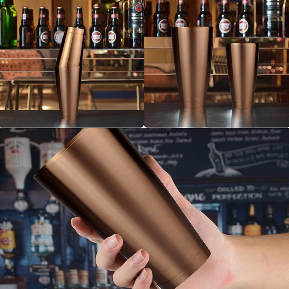 Boston Shaker Robuste En Acier Inoxydable Cocktail Cup Shaker Bar Maison Cuisine Outil(rose d'or)