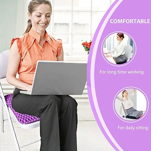 Miniatura 6 de Cojín de gel grande para asiento de coche, cojín de gel de huevo de doble capa para silla de ruedas, almohadillas transpirables para silla de ruedas