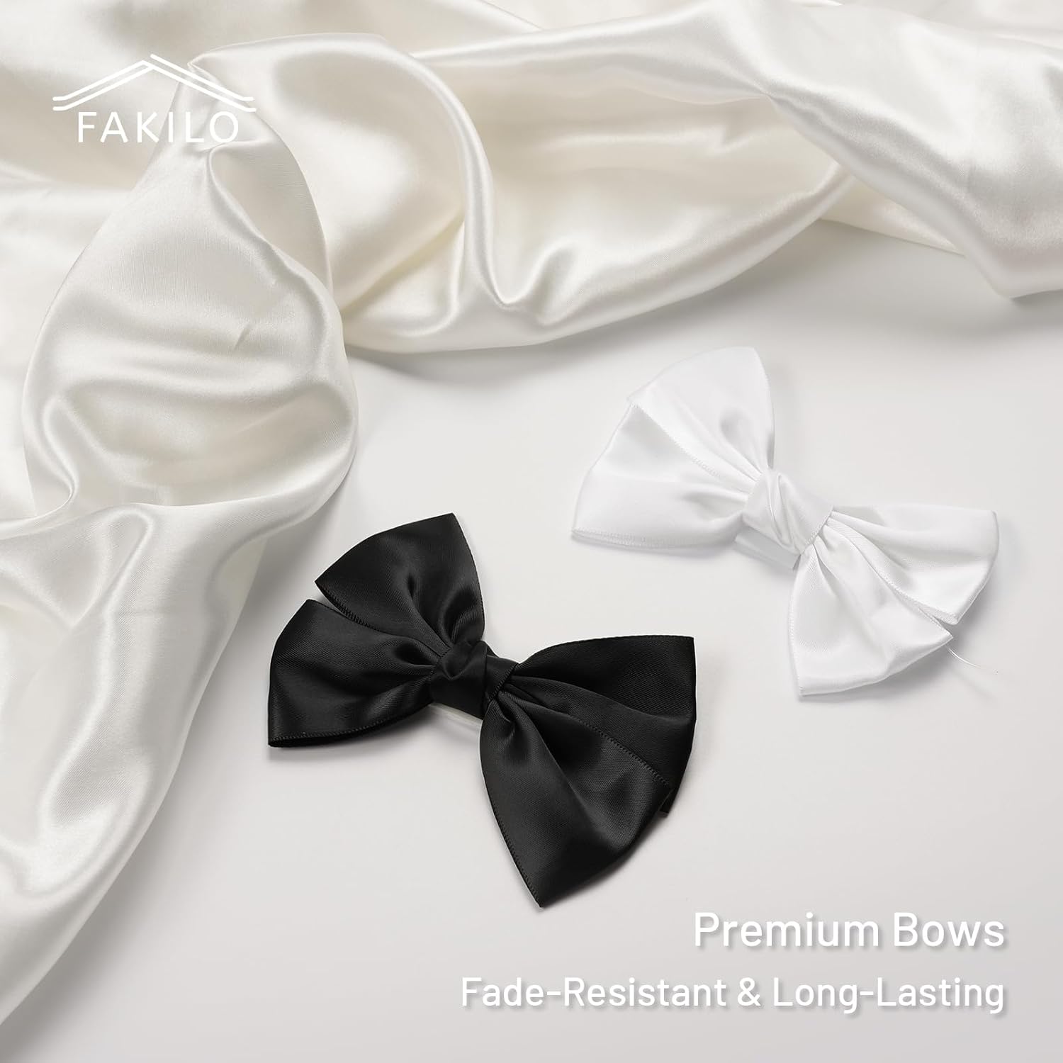 30pcs Twist Tie Bows 5 inch White Satin Ribbon Premade Bows with Adhesive for Crafts Sewing Cake Candy Apples Treat Gift Bags Christmas Wedding Gift Wrapping - Image 9