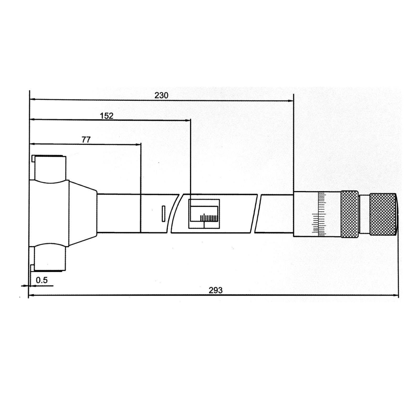 ASIMETO Dreipunkt-Innenmessschraube, Messbereich 50–70 mm