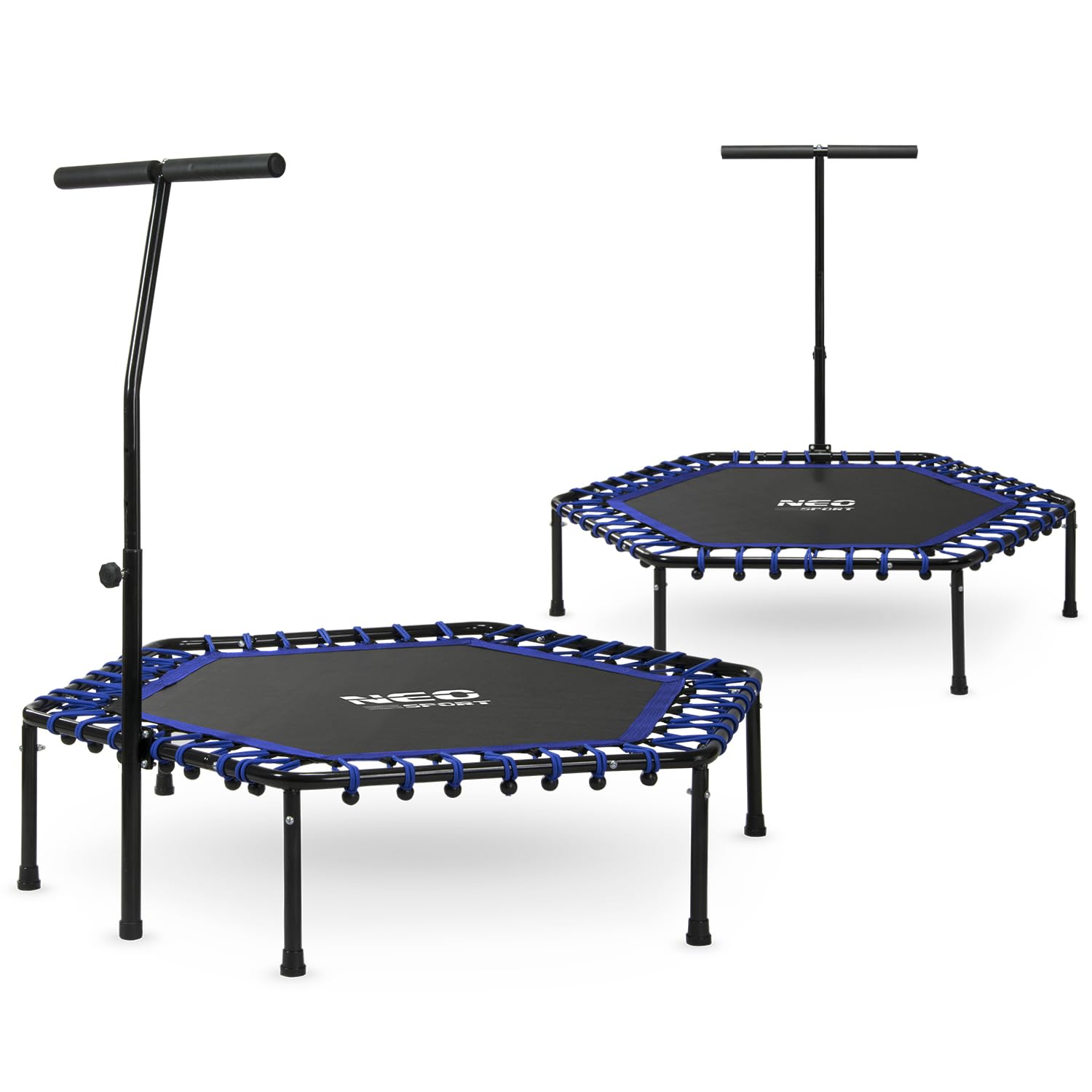 Neo-Sport Trampolino per adulti con manico regolabile in altezza, diametro 127 cm, fino a 100 kg, per interni ed esterni