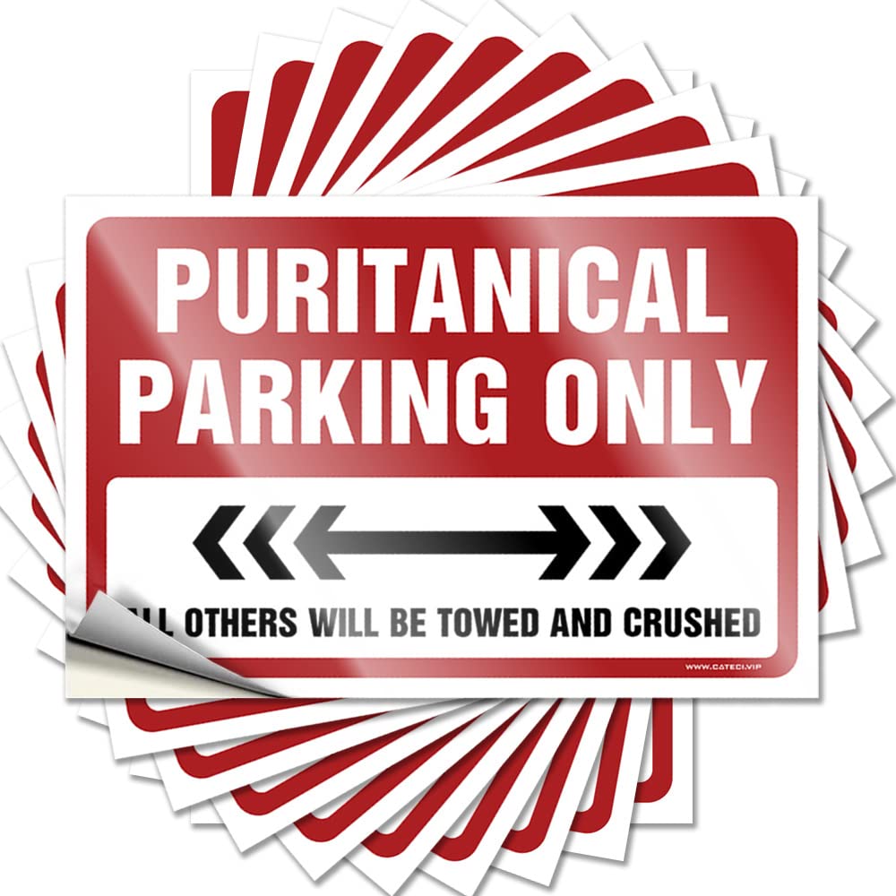 Sticker Retro Vinyl Decals, Outside Decor Waterproof Water Stickers for Water Bottle | Puritanical Parking Only Perfect for Sand Laptop Decor(6X9CM)