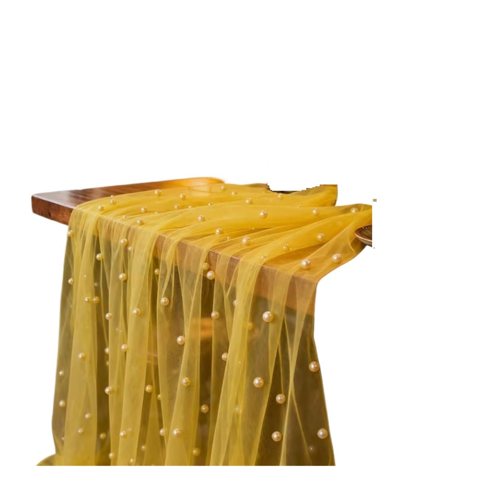 Chiffon Table Runner Table Runner Pearl Chiffon Semi-Transparent Gauze Tablecloth Party(Color 5,S)