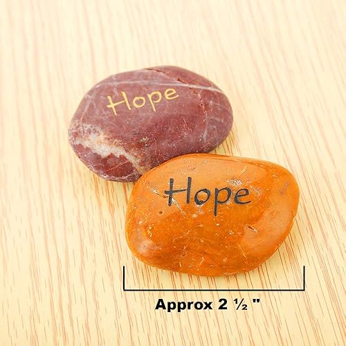 Miniatura 3 de RockImpact 12 piedras de esperanza grabadas inspiradoras positivas, piedras de palma para recuperación de chakras, reiki, gratitud, regalo