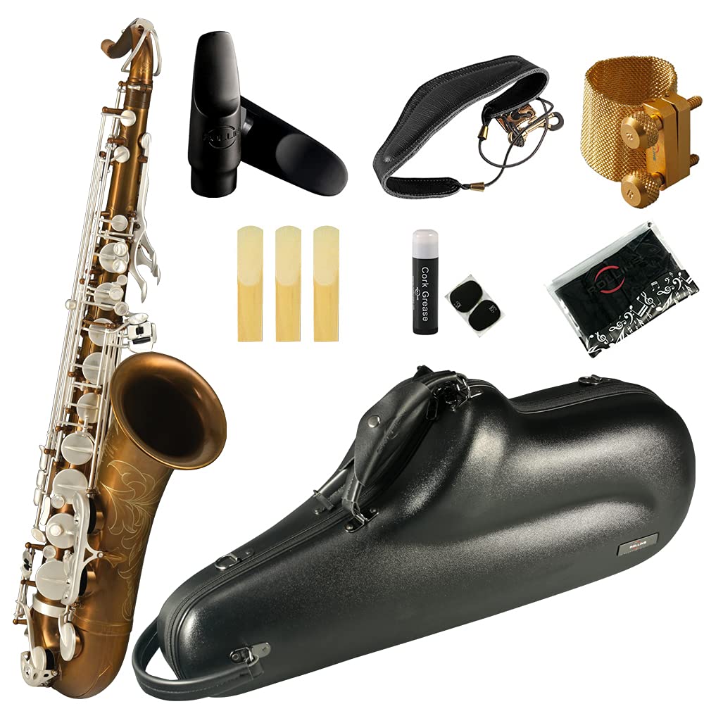 Rollins Saxofón tenor RST-X8, Bb Key Selmer 54-Key,Latón,Cobre desnudo color+plata