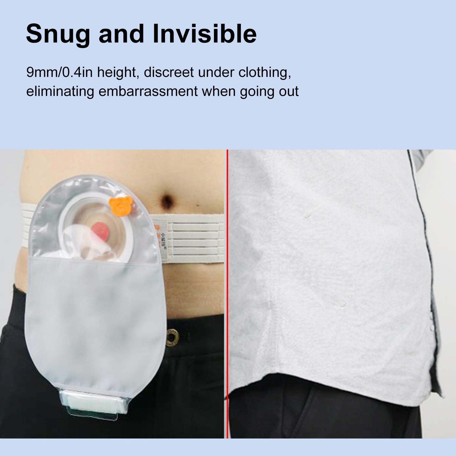 Stoma Gürtel, Verstellbarer Ostomie Gürtel, Unsichtbarer Unisex Stomagürtel mit 2 Stomabeuteln zur Verhinderung der Stomaöffnung Bei Parastomalen Hernien