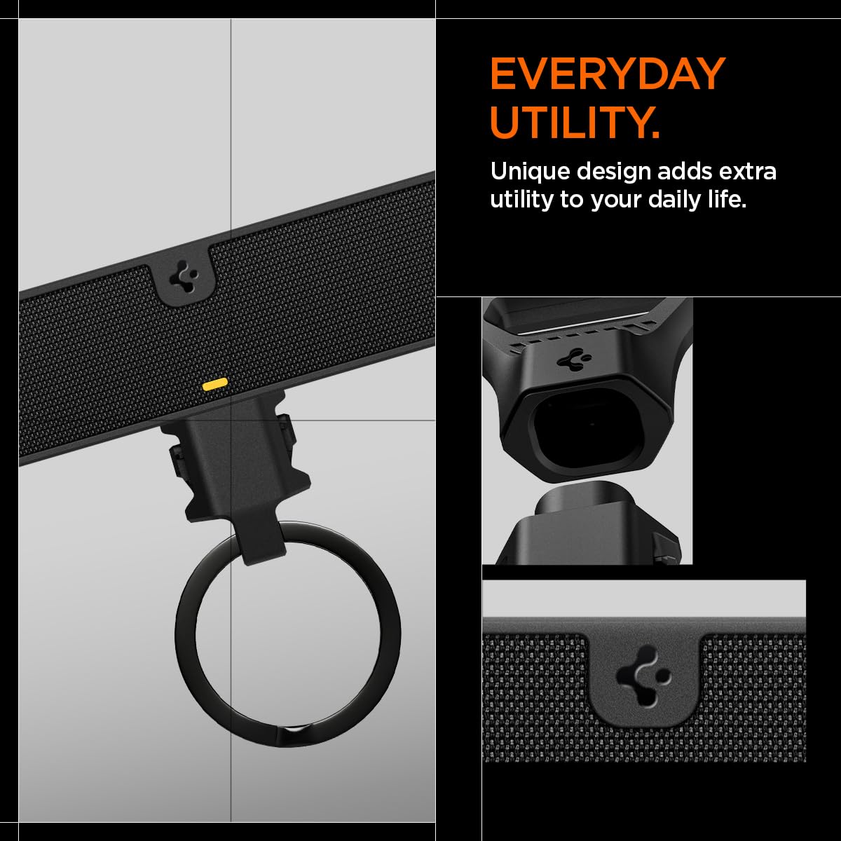 Spigen Life Portachiavi da Parete Magnetico, Moschettone Portachiavi da Muro - Nero