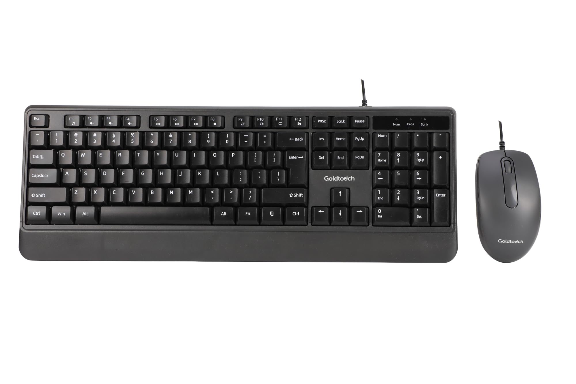 WITH THE USB WIRED KEYBOARD AND MOUSE COMBO YOU GET 104 KEYS, A 1.5M CABLE, INDI