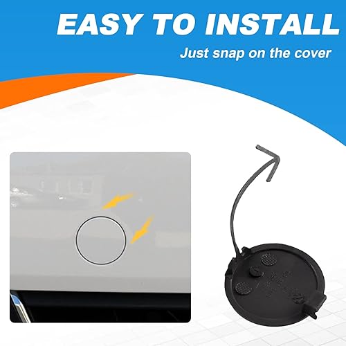 Miniatura 7 de Tapa de gancho de remolque de parachoques delantero para VW Jetta 2011 2012 2013 2014 5C6807241 5C6807241B (negro, lado derecho del pasajero)