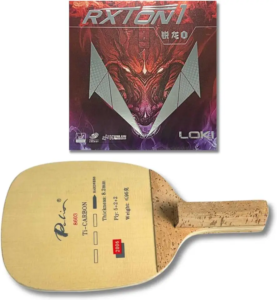 Raquete Tênis Mesa Palio Ti-Carbon Caneta+Rxton1 Selo ITTF