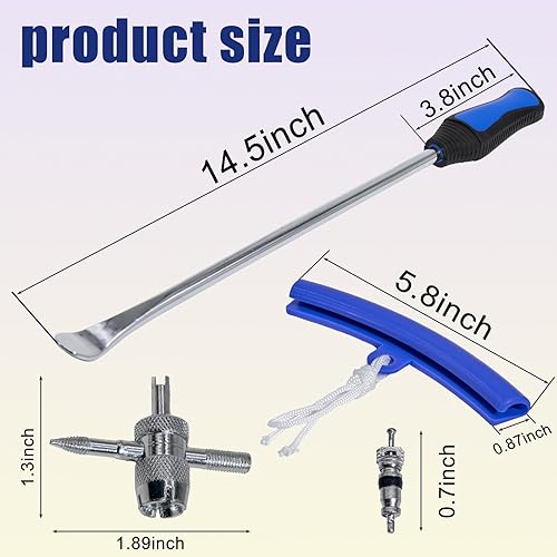 Miniatura 2 de Y.A. LOTUS Cucharas de neumáticos de 14.5 pulgadas, kit de cambio de neumáticos de acero para motocicleta, motocross, tractor, bicicleta y más,