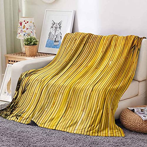 Couverture sofa 3D bambou doré pour des soirées cocooning chaleureuses - 3