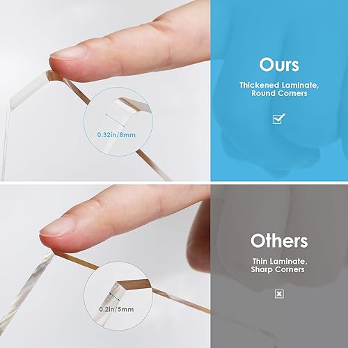 Miniatura 5 de RekRang Estantería de escritorio de acrílico, estantería de escritorio pequeña, organizador transparente para oficina en casa, escuela, estante de