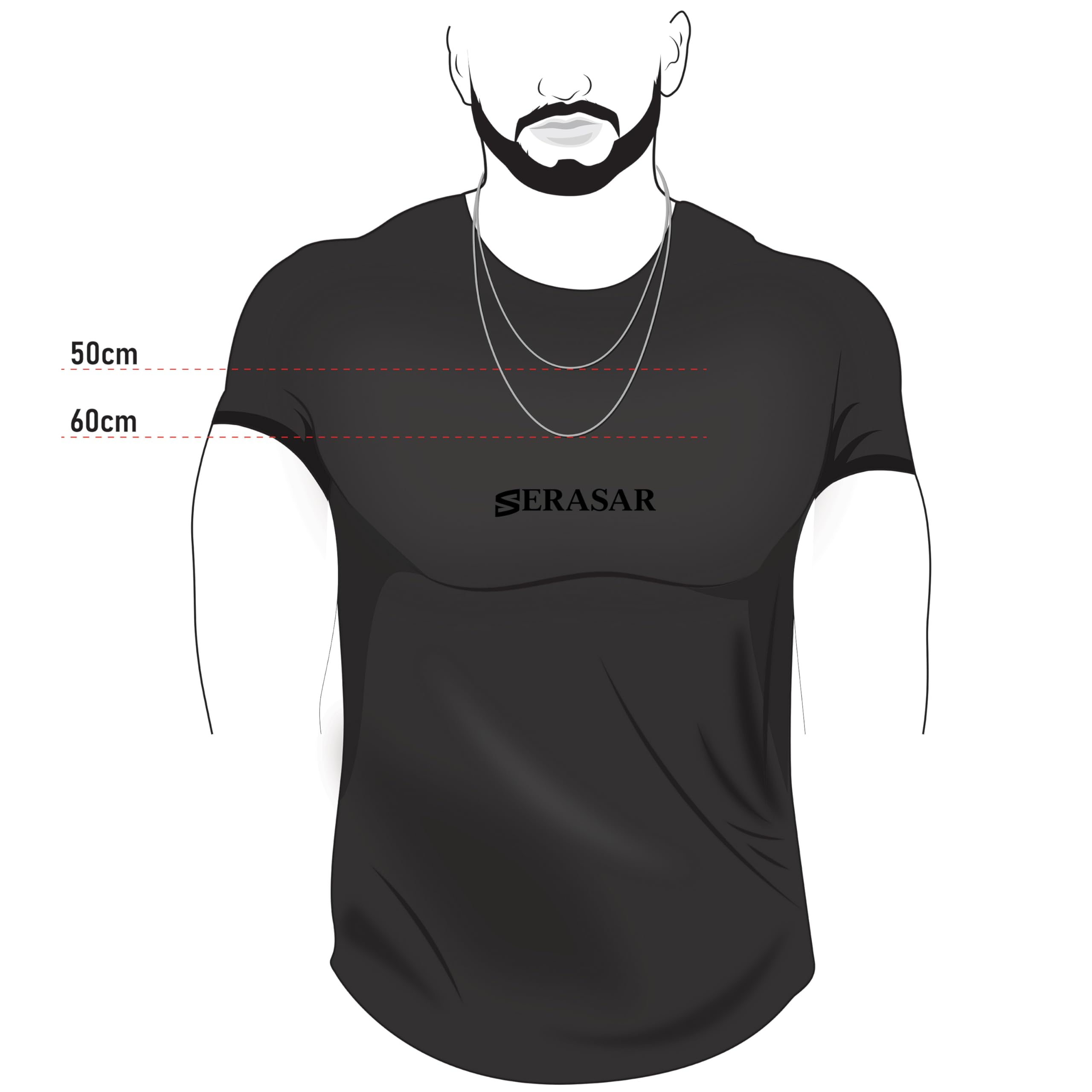 SERASAR Premium Halskette Herren [Trust] | Rostfreier 316L Chirurgenstahl | Wasserfest | Stabile Kette | Sicherer Verschluss | Drei Farben | Inklusive Schmuckschachtel