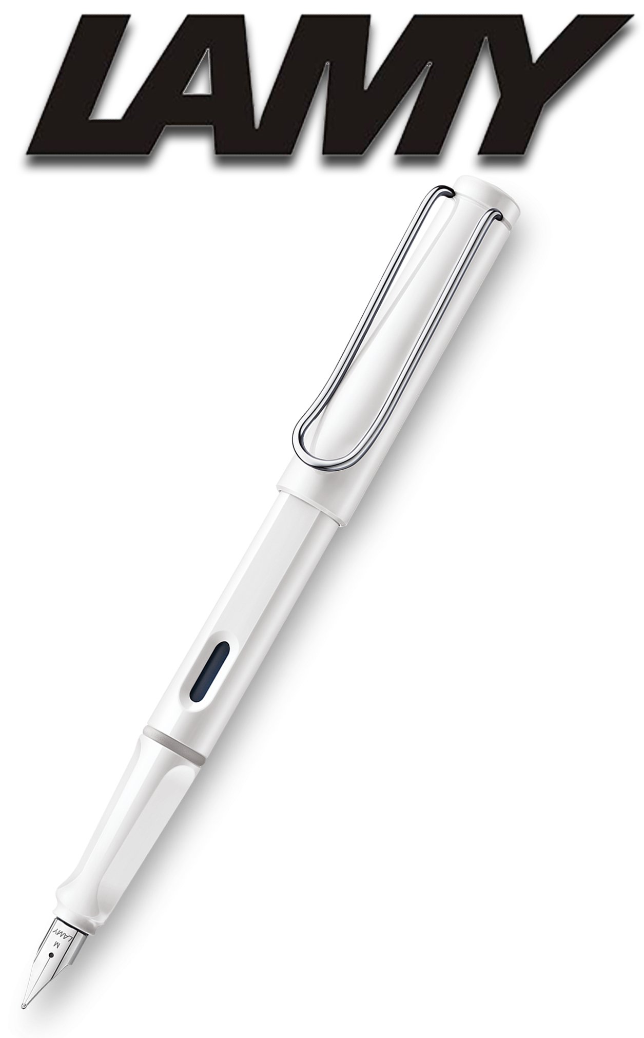 Lamy Safari Set [Füller + Kugelschreiber + Tintenroller + Bleistift] (inkl. Ersatzminen + Patronen, Weiß - White)