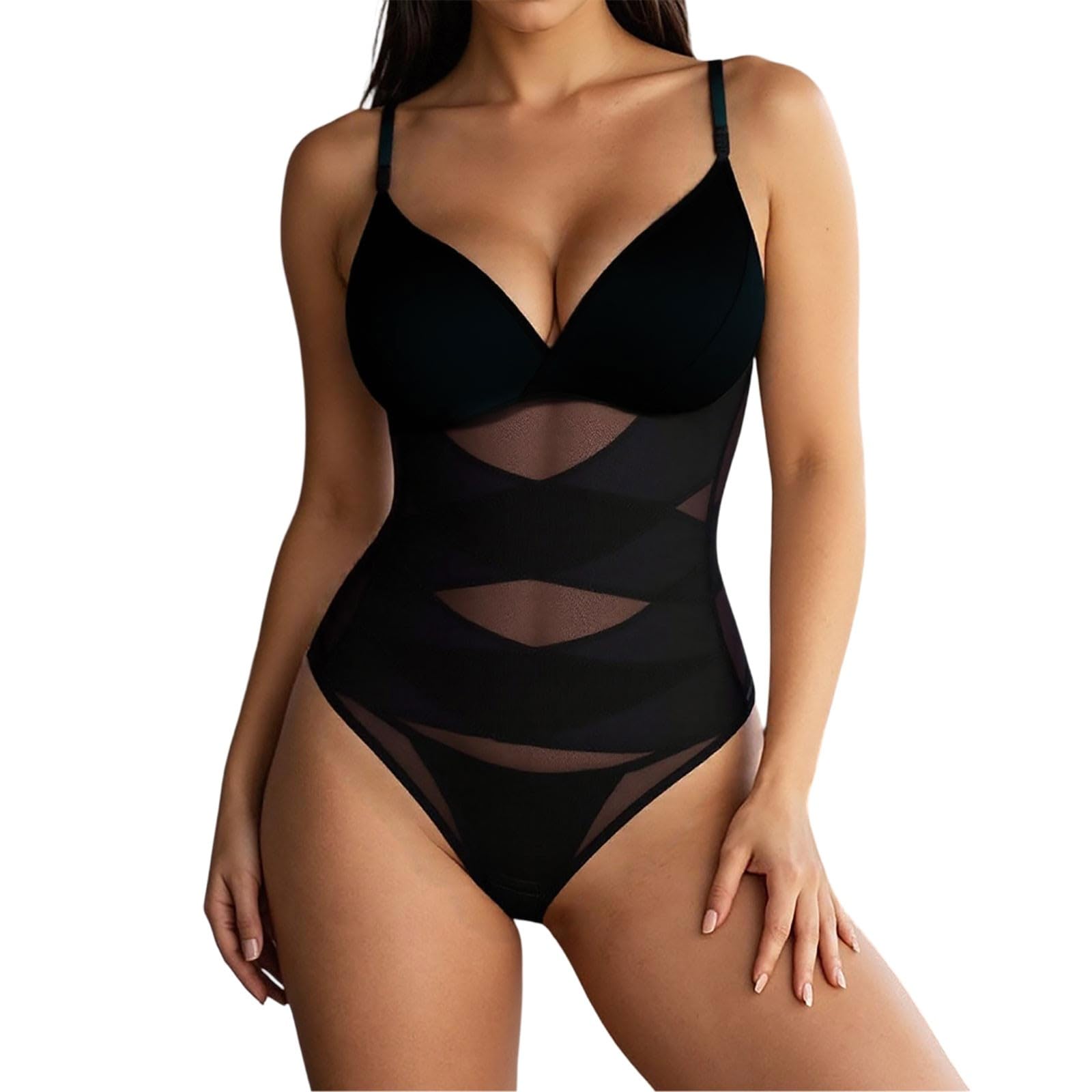 Genérico Body sin para Mujer Faja realzadora elástica con Escote en V cómoda Prenda Adelgazante Que estiliza Figura Ideal Uso Diario