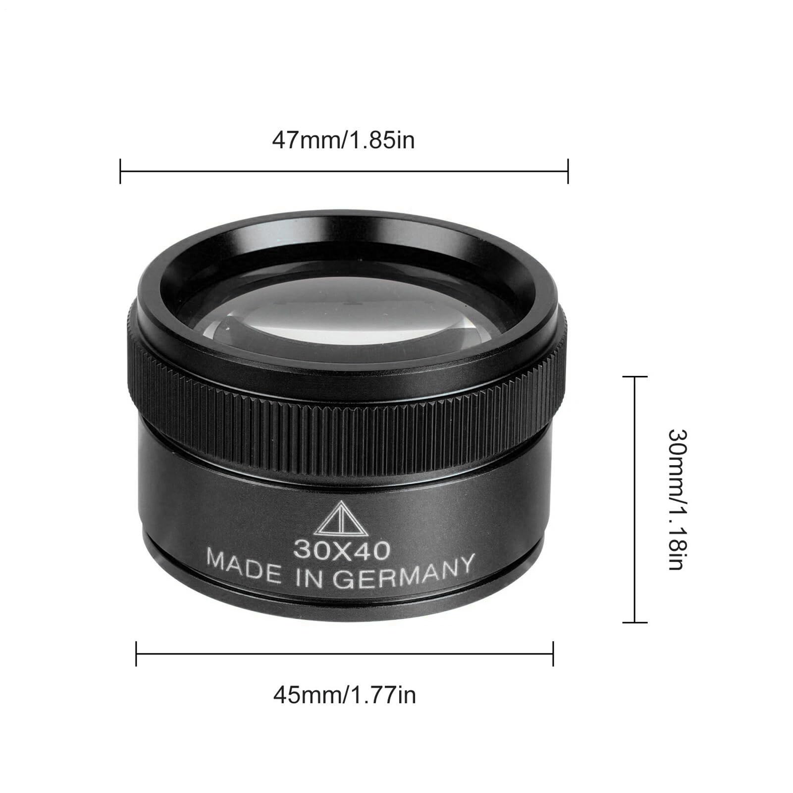 Loupe de Poche 30x Haute Précision pour Travail de Bijoux, Objectif Professionnel Léger