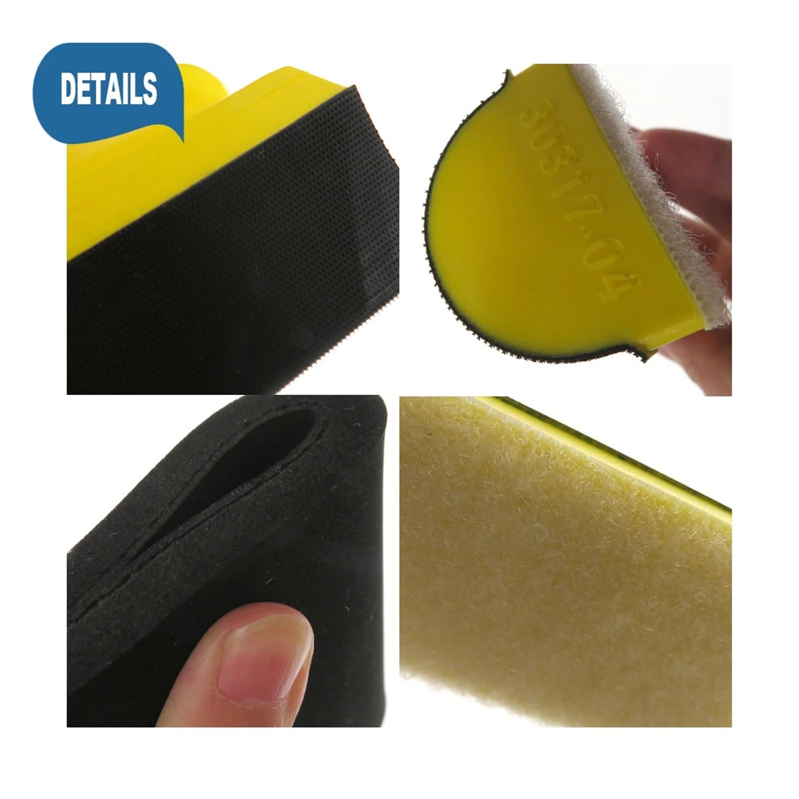 Juego de 9 almohadillas de bloque for lijado manual, soporte for discos de lijado de formas variadas, esponja de pulido, herramienta abrasiva, pulido manual