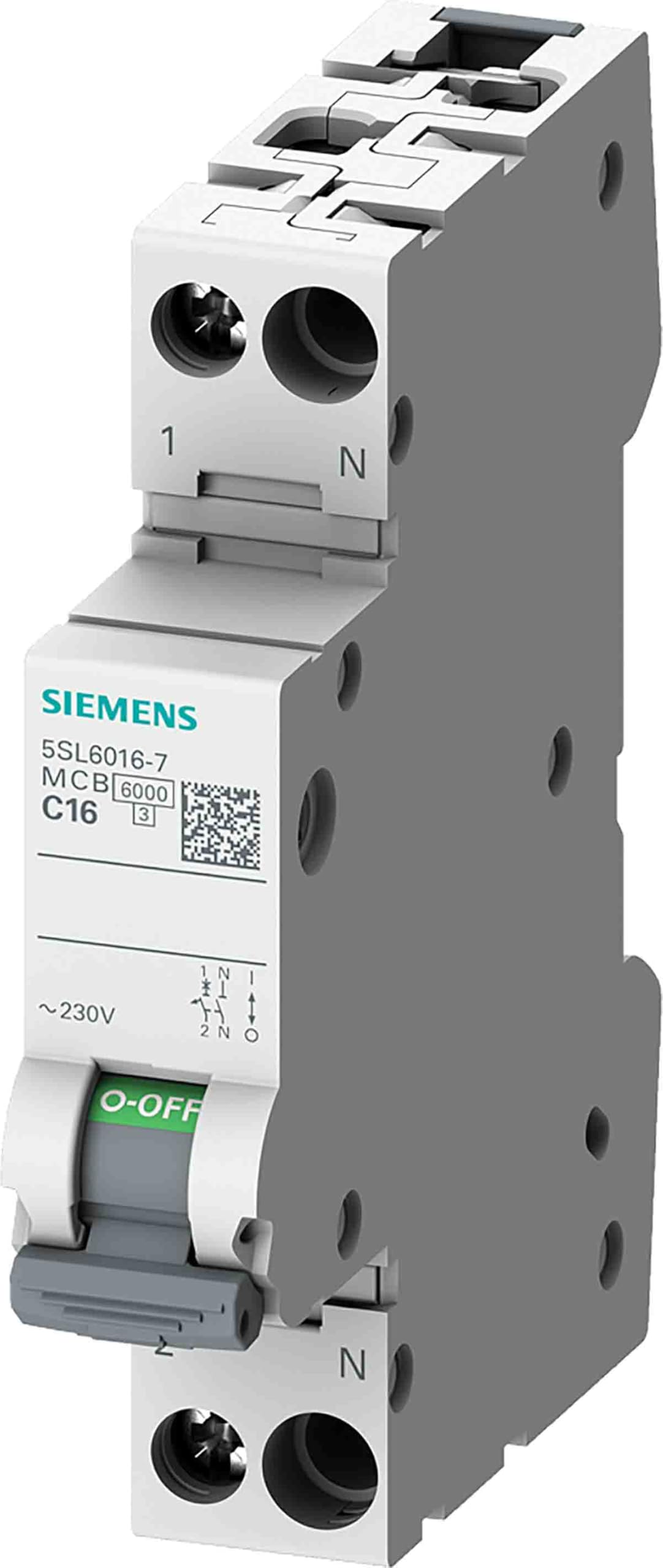 Siemens 5SL6 Mcb - Interruttore Di Circuito Tipo C, Polo 1P+N 4A 230V, Capacità Di Spegnimento 6 Ka Sentron Din, Montaggio Su Guida Din - 4