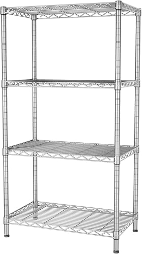 Miniatura 7 de SINGAYE Estante de almacenamiento ajustable de 4 niveles, estante de almacenamiento de pie, capacidad de carga de 90 kg por estante, 59 cm de ancho