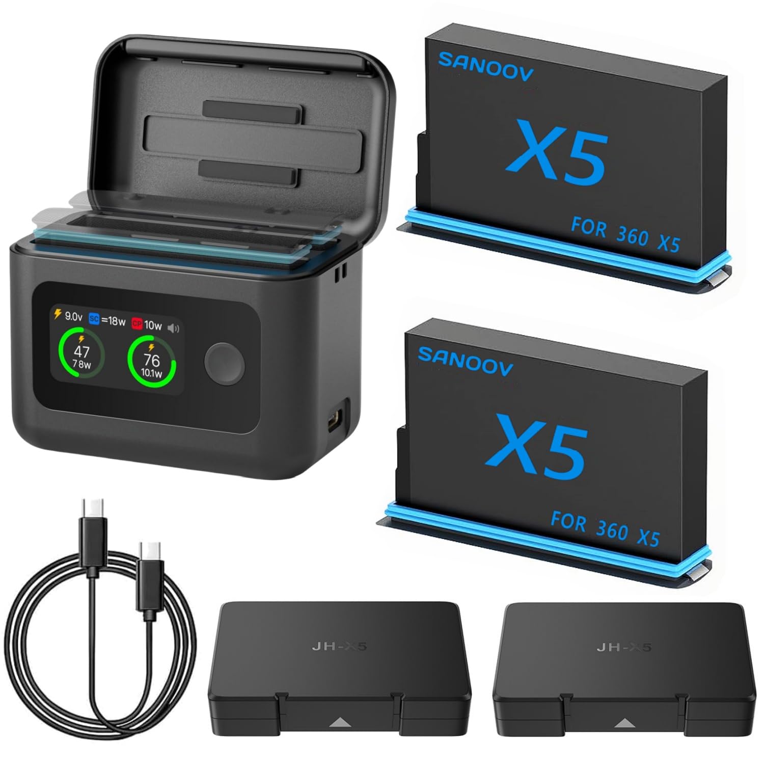 Amazon.co.jp: SANOOV for Insta360 X5 バッテリー 2800mAh*2 PSE済 PD
