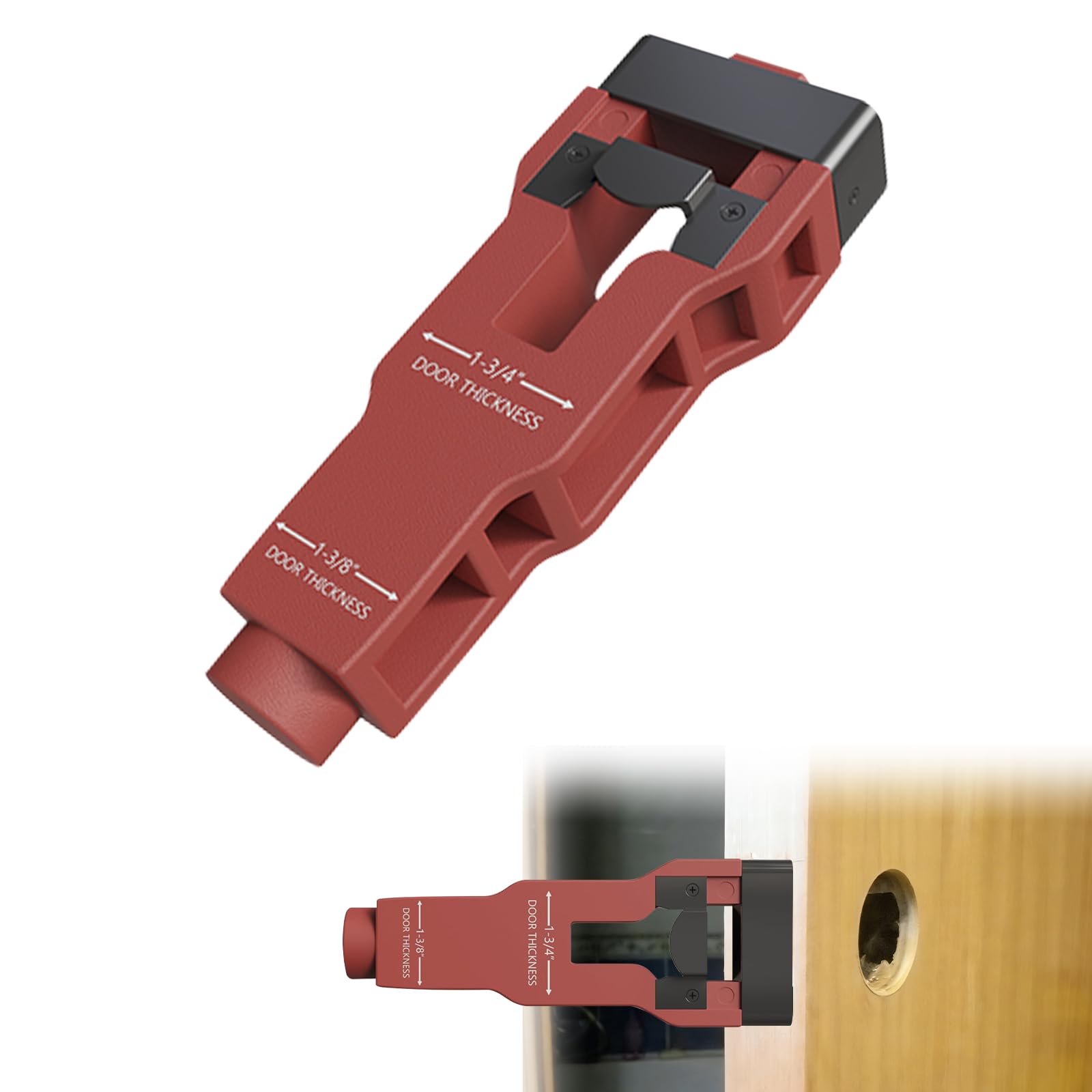 Door Latch Mortise Tool, All-in-One Door Lock Installation Kit for 1-3/8" & 1-3/4" Doors with Stainless Steel Blades for Professional and DIY Home Improvement
