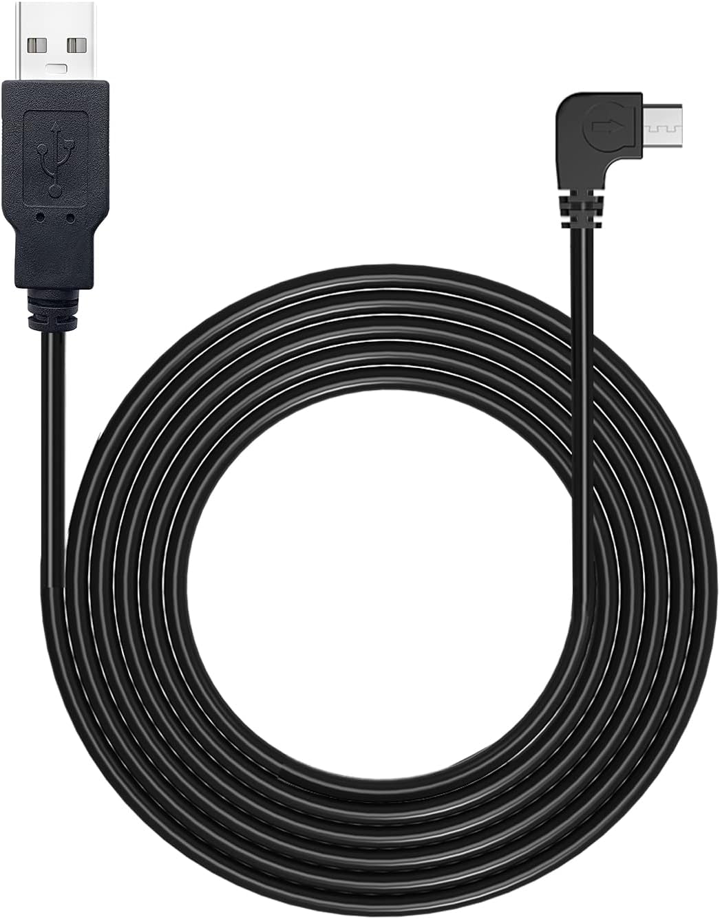 Dash Cam Power Cord,Micro USB 11.5ft Long Charging Cable for Dashcam Mirror Cam,USB to Micro USB Car Camera Charger Wire,90 Degree Angle Power Cord Adapter