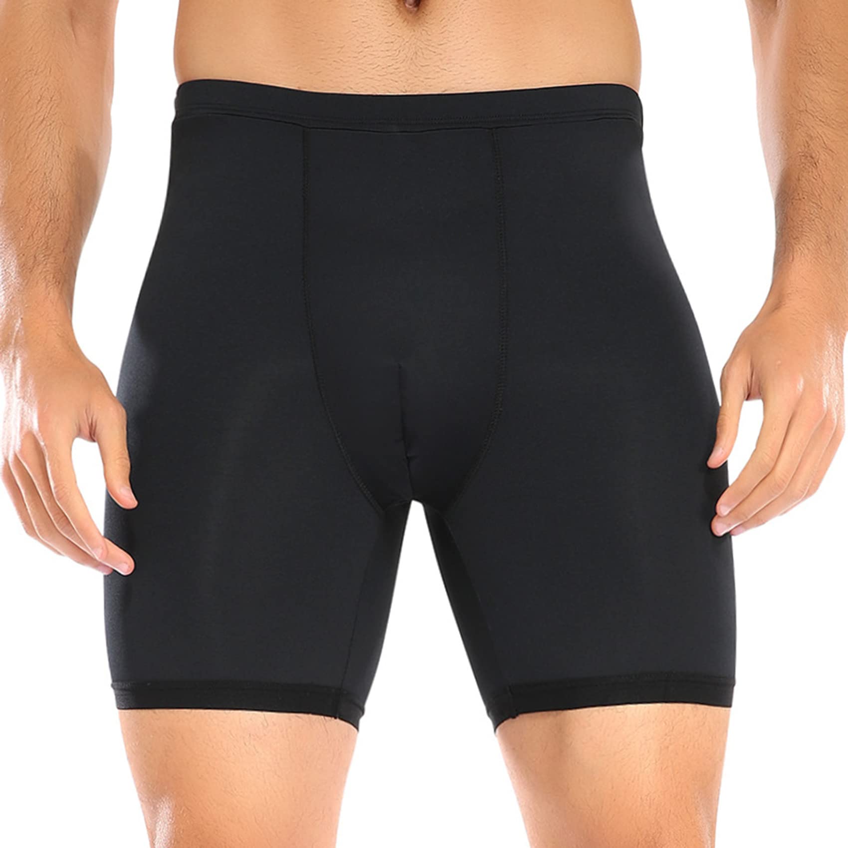 NLAVW Pantalones Cortos moldeadores de Cuerpo para Hombres 4XL-6XL, Pantalones Cortos moldeadores Cortos Acolchados, Ropa Interior con Refuerzo de glúteos, bóxer Moldeador de Cuerpo,Negro,5XL