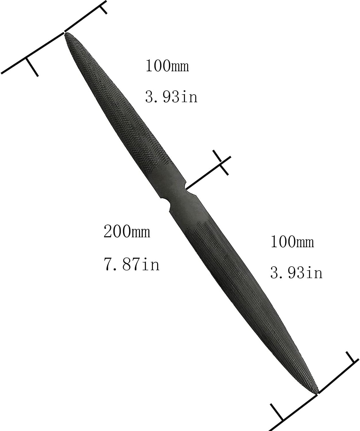 Longdex Wax Carving File 8Inch/20.5cm Double Ended Flat and Half Round Wax File Jewelry Tool for Carving and Filing