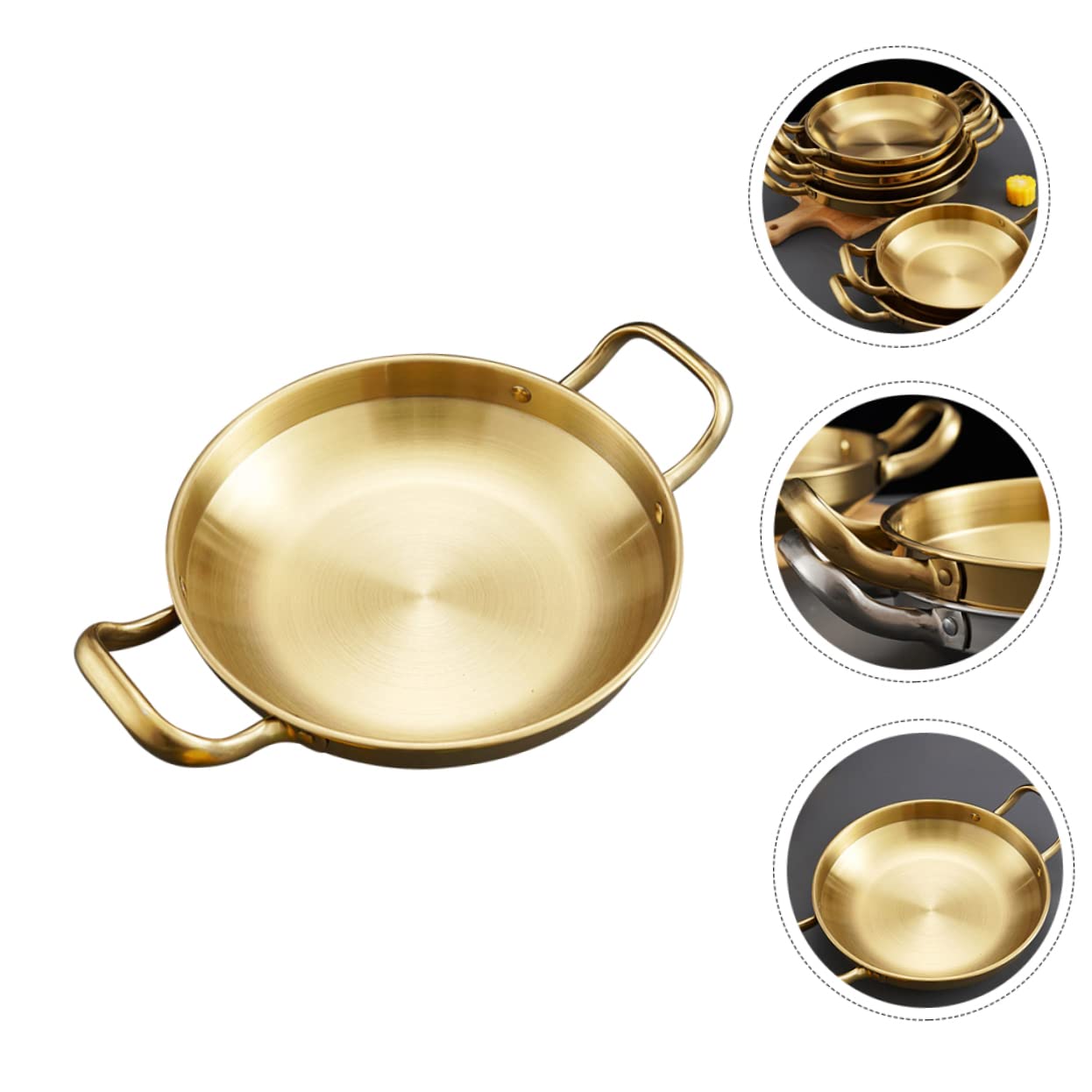 Ciieeo Stainless Steel Ramen Pot Korean Ramen Noodles Pan Double Ear Pot for Family Cooking