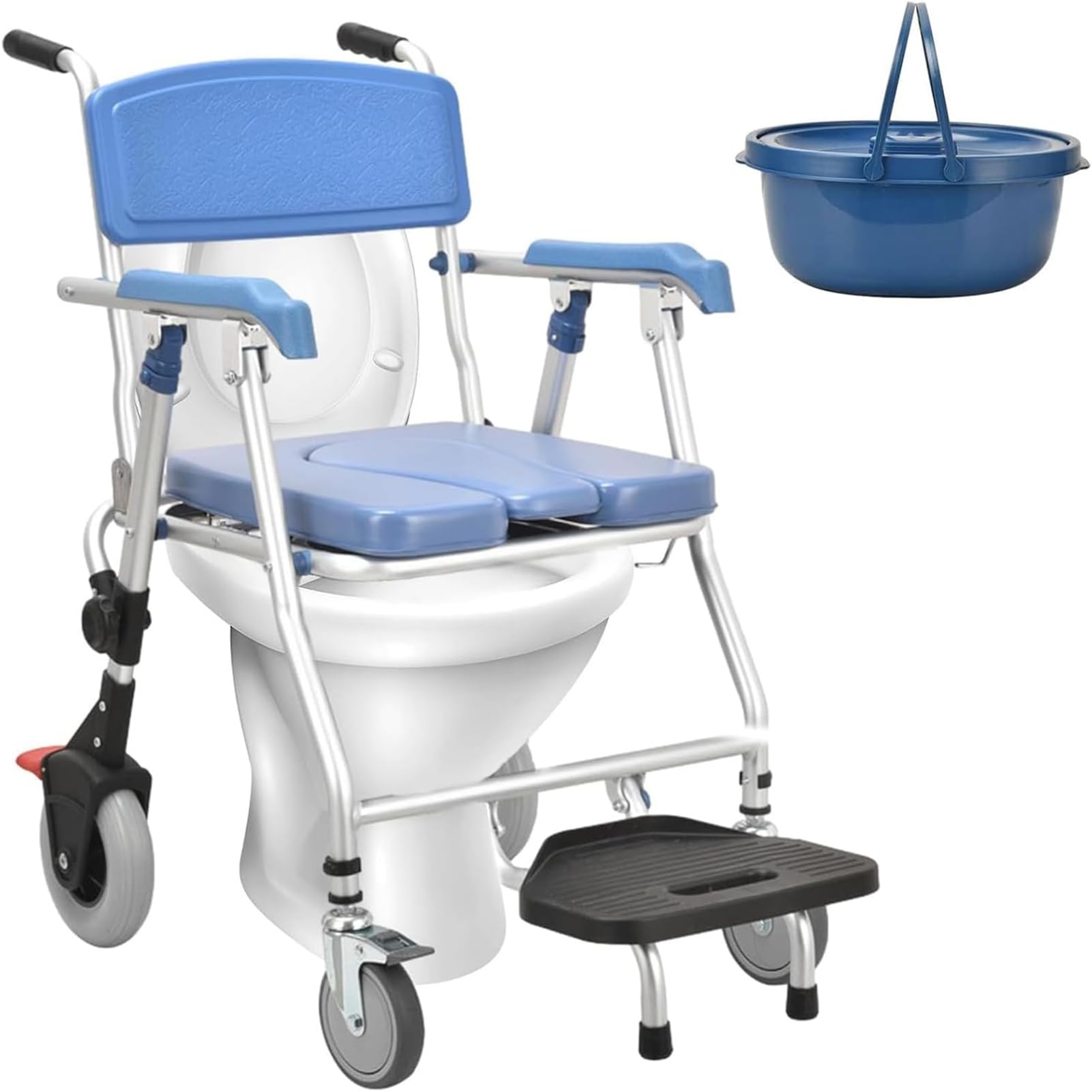 Chaise percée de douche pliable pour sécuriser la toilette des seniors