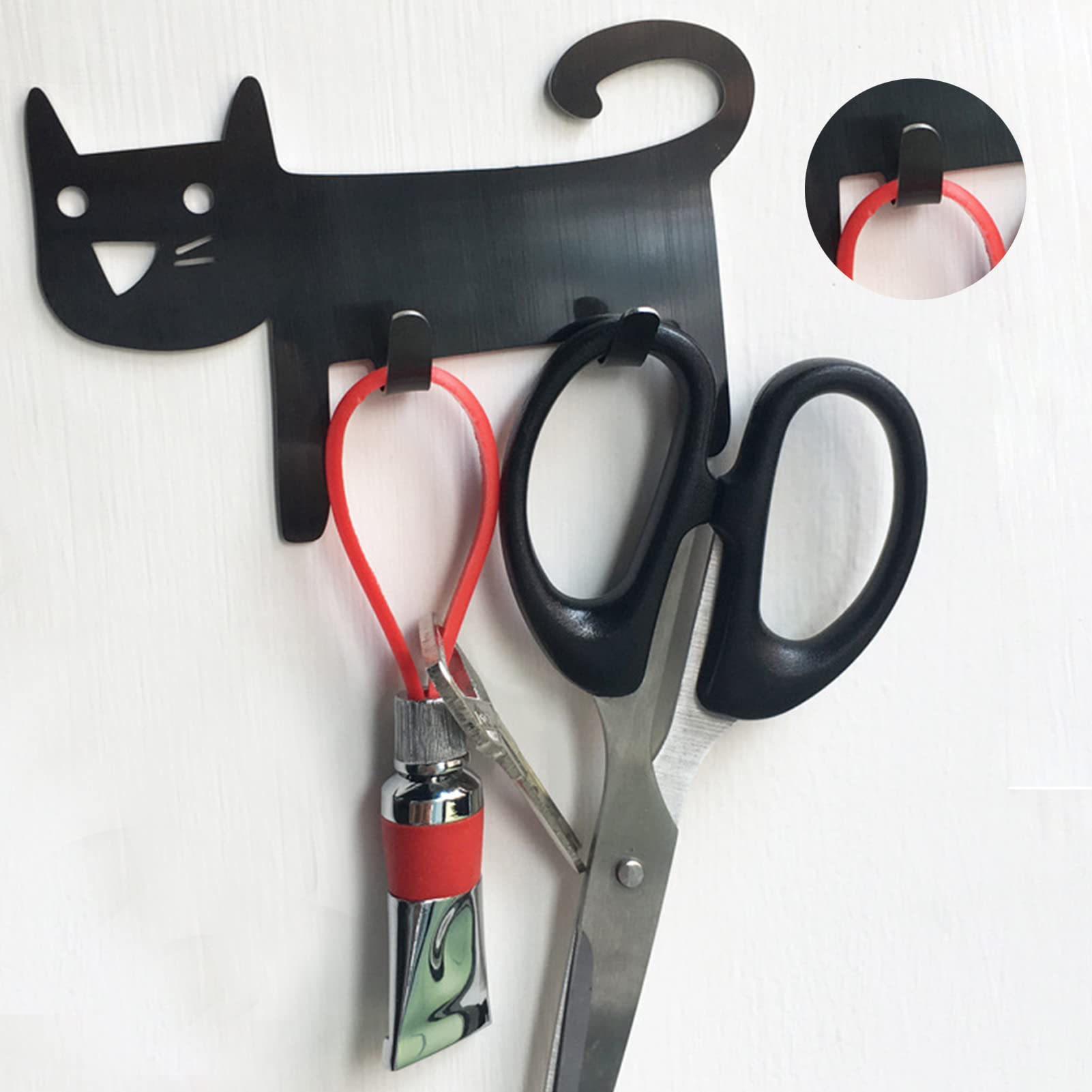 3 Katzen Haken Selbstklebend – Handtuchhaken Aus Edelstahl, Ohne Bohren, Für Bad & Küche