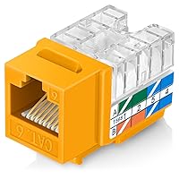 Vista 12 de Everest - Paquete de 10 conectores Keystone RJ45 Cat6A en ángulo de 90°, color blanco, conectores RJ45 hembra de perfil delgado, conector Keystone