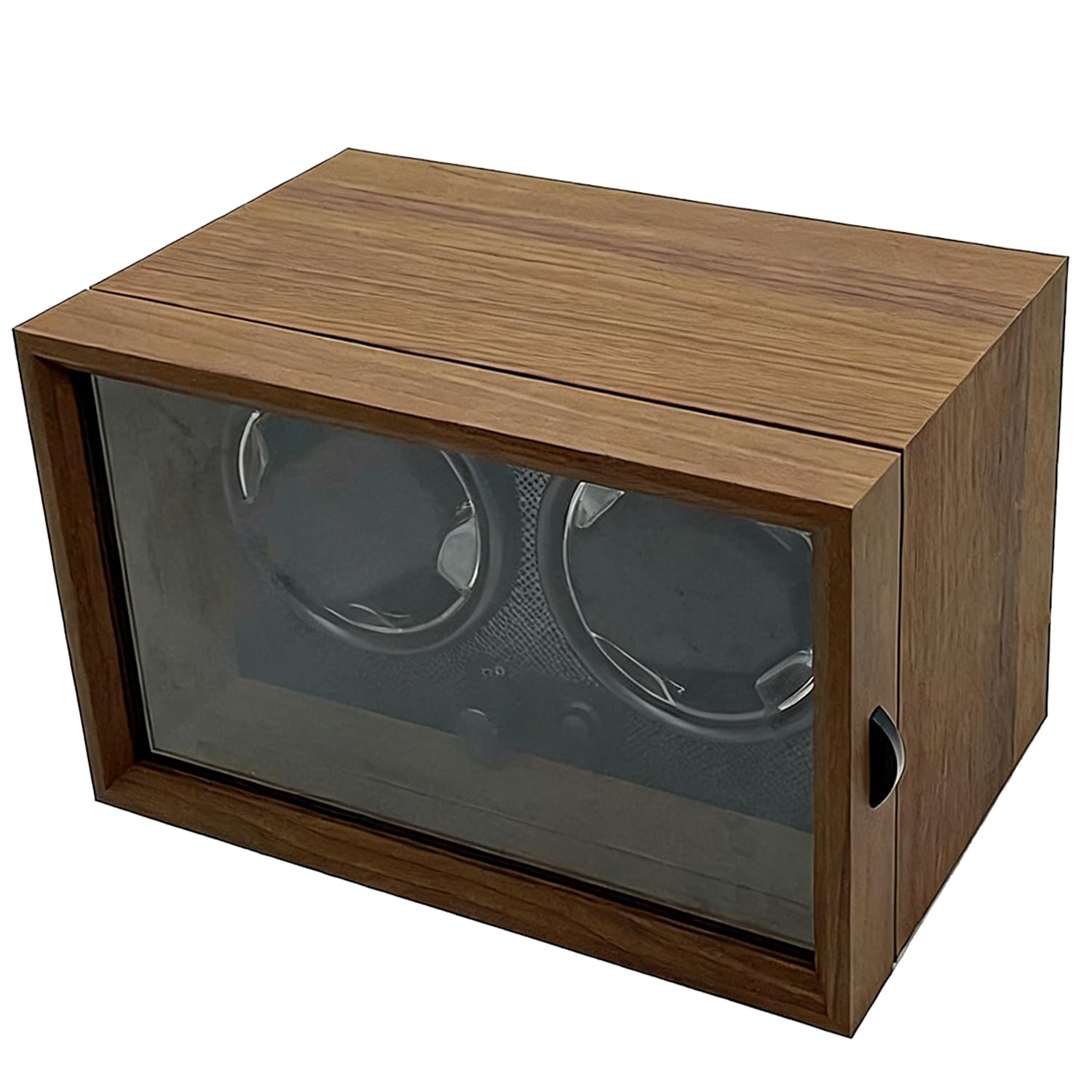 Automatik Uhrenbeweger 2 Uhren, Doppel Uhrenbeweger für Automatikuhren, Watch Winder Box mit 4 Wickelschwingmodi Einstellung und Blau Beleuchtung, Automatische Uhrendreher für Herren und Damen