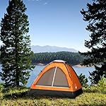 2-Person Camping Tent - Includes Rain Fly and Carrying Bag - Lightweight Compact Outdoor Tent for Backpacking, Hiking, or Beaches by Wakeman (Orange) - Image 4
