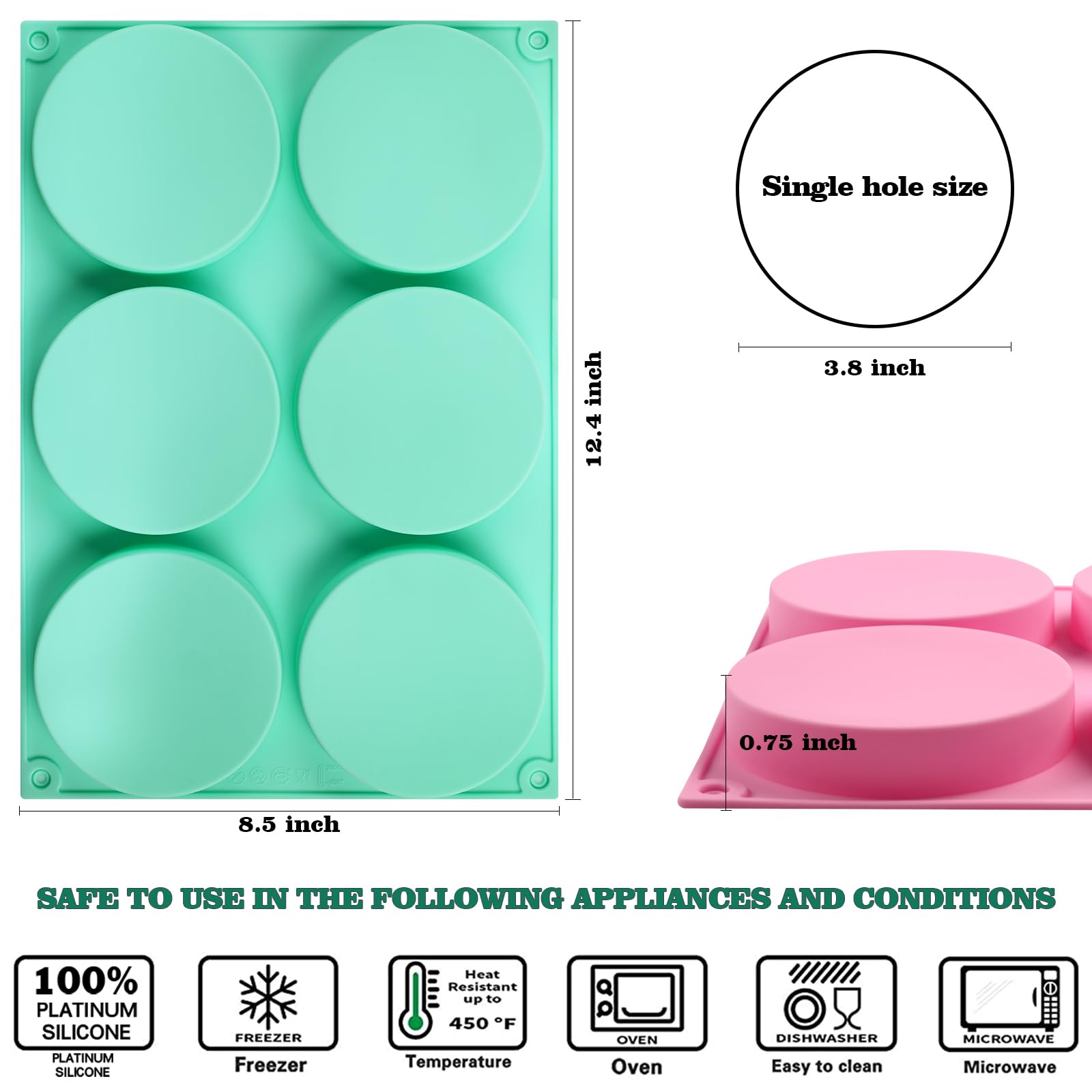 HUAKENER Silicone Muffin Tops - 2 Pack -3