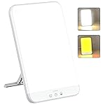 Wobrikosee Light Therapy Lamp, Ultra-Thin UV-Free 10000 Lux Therapy Light, Timer Function, Adjustable Brightness Levels, Two Color Temperature, 90 Rotatable Stand for a Happy Life