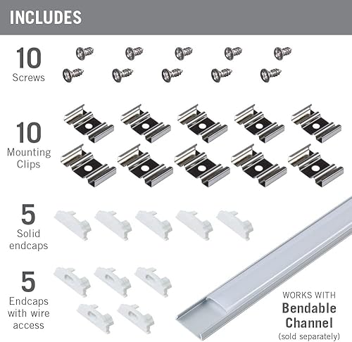 Miniatura 3 de Armacost Lighting Paquete de accesorios de cinta LED de montaje en superficie profunda - gris, 960004