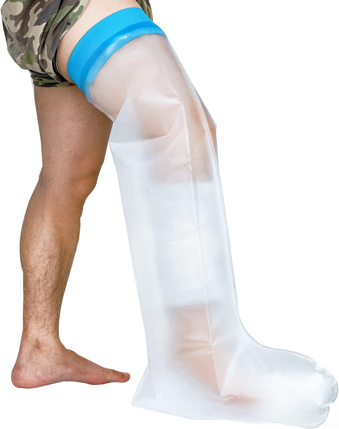 KASTWAVE Water Proof Leg Cast Cover for Shower, TPU Watertight Foot Protector, Adult Leg Cast Covers, Protection to Wounds, Keeps Cast and Bandage Dry, Reusable with Watertight Seal